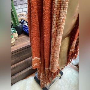 Orange fringe western boho cardigan